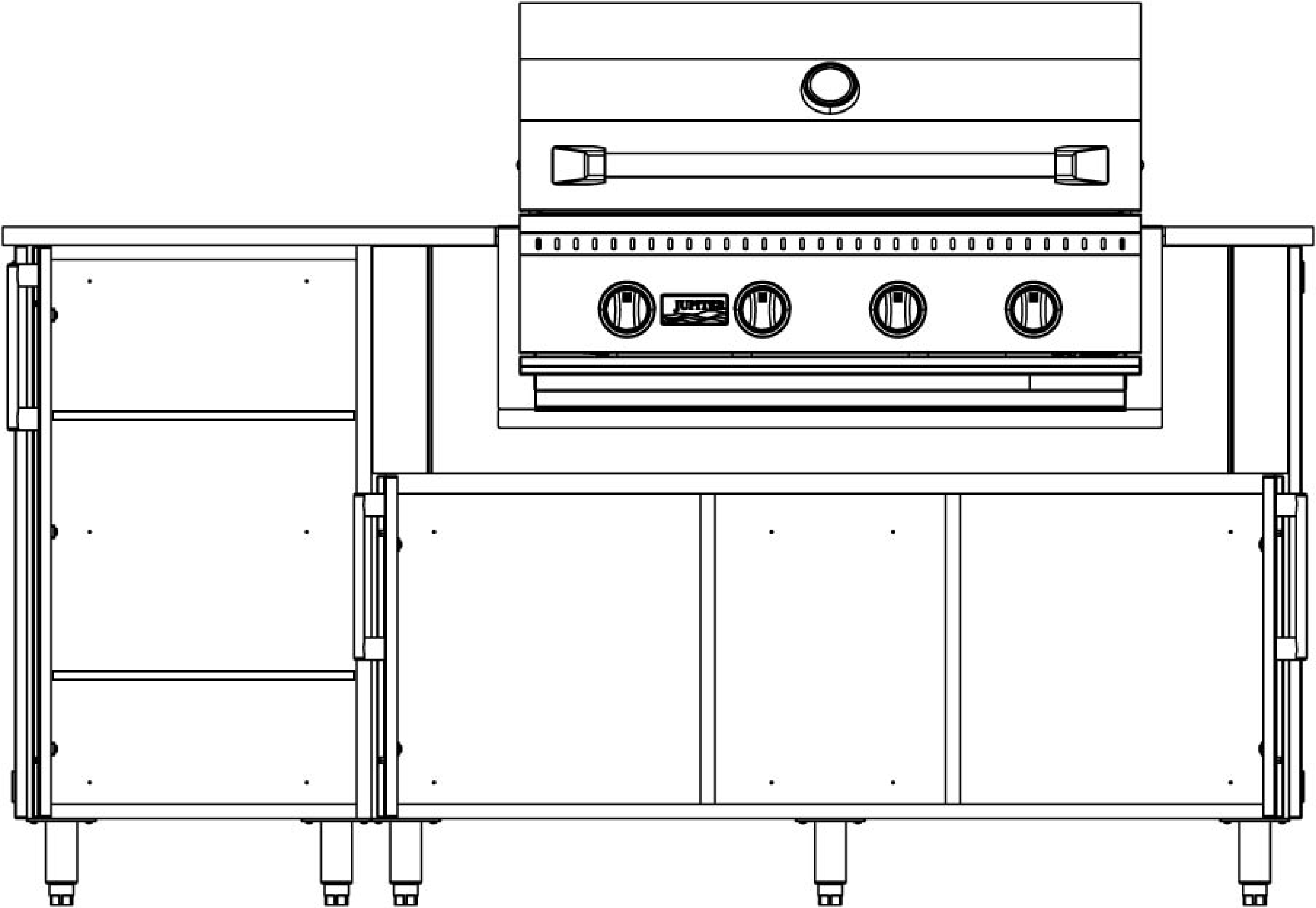 F685R - 68.5" Glacier Island, Grill Right