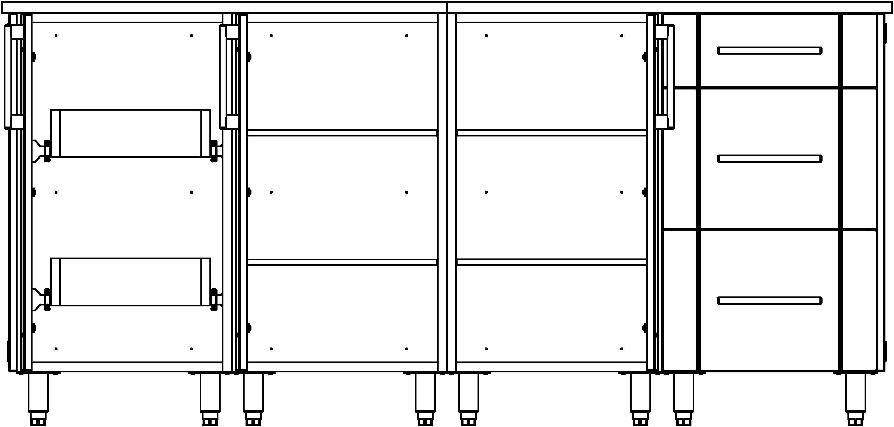 F745DR - 74.5" Glacier Island with 3-Drawer Base